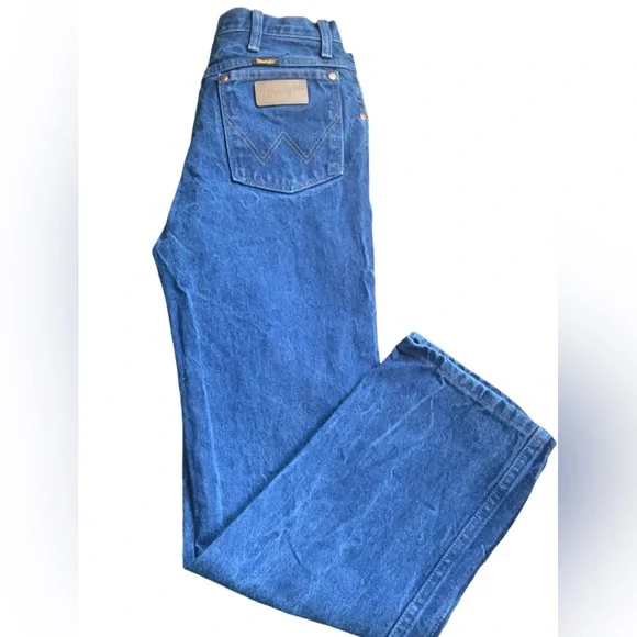 WRANGLERS Mens 936DEN Straight Leg Slim Fit Rough Blue Jeans 31 X 30 EUC - Picture 3 of 12